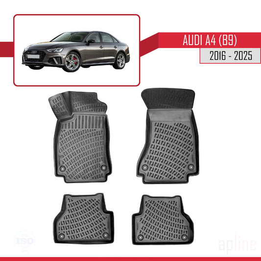 Compatible with A4 (B9) 2016-2025 4D Car mats Black