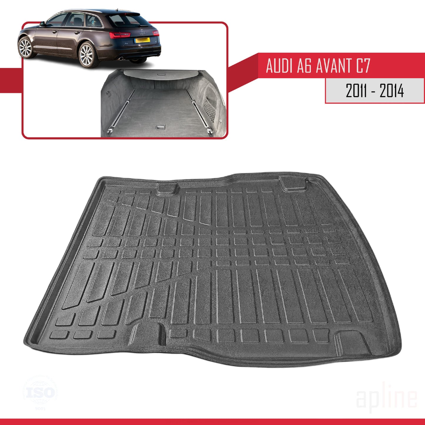 Trunk Mats for A6 (C7) 2011-2023 Flexible Cargo Liner BLACK