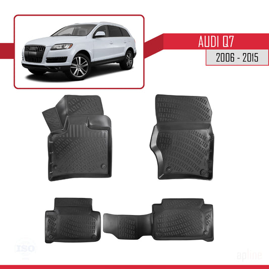 Compatible with Q7 (4L) 2006-2015 4D Car mats Black