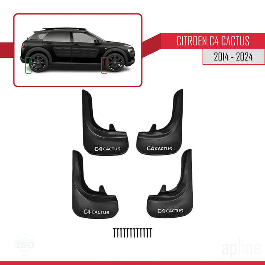Compatible with Citroen C4 Cactus 2014-2021 Mudguards Vehicle Front Rear Set 4 Pcs Black