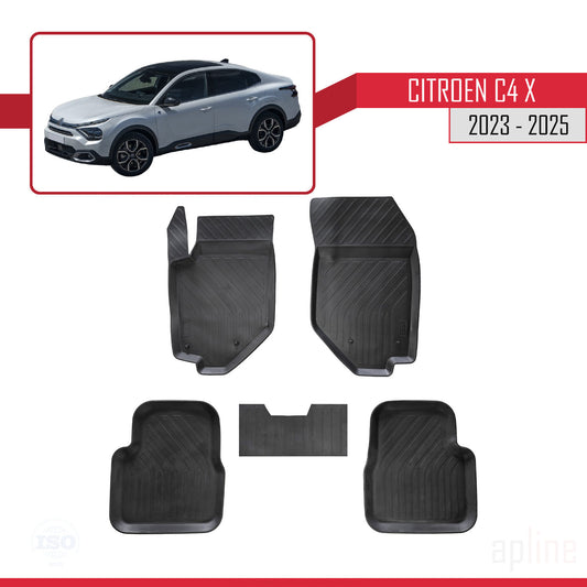 Compatible with Citroen C4X (Elektrik) 2023-2025 4D Car mats Black