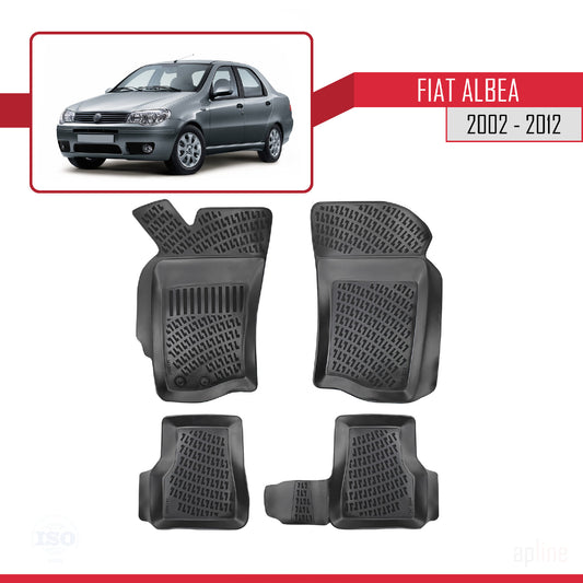Compatible with Fiat Albea 2002-2012 4D Car mats Black