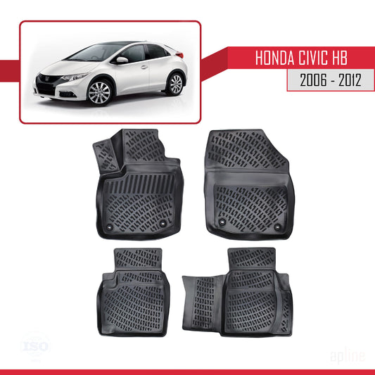 Compatible with Honda Civic HB 2012-2015 4D Car mats Black
