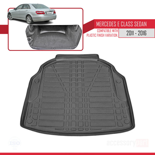 Compatible with Mercedes E Class 4 (W212) 2010-2015 Flexible Trunk Mats Cargo Liner Black