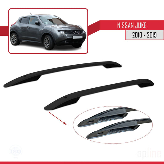 Compatible with Nissan Juke (F15) 2010-2019 (Short Wheelbase L1/H1) Roof Rails Roof Rack Luggage Carrier (Adhesive Model) Black
