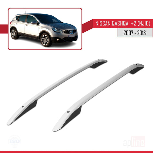 Compatible with Nissan Qashqai +2 (NJ10) 2008-2013 (Short Wheelbase L1/H1) Roof Rails Roof Rack Luggage Carrier (Adhesive Model) Grey
