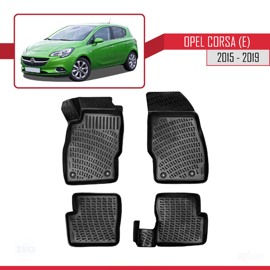 Compatible with Opel Corsa E (X15) 2015-2019 4D Car mats Black
