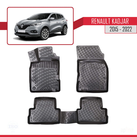 Compatible with Renault Kadjar 2015-2022 4D Car mats Black