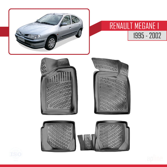 Compatible with Renault Megane 1995-2001 4D Car mats Black