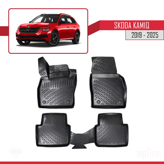 Compatible with Skoda Kamiq 2019-2025 4D Car mats Black