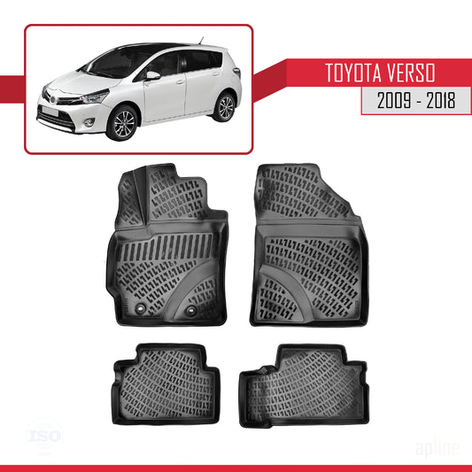 Compatible with Toyota Verso (AR20) 2009-2018 4D Car mats Black