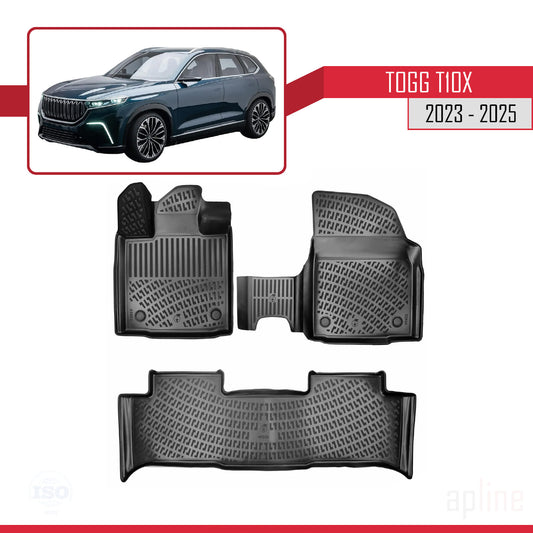 Compatible with Togg T10X 2023-2025 4D Car mats Black