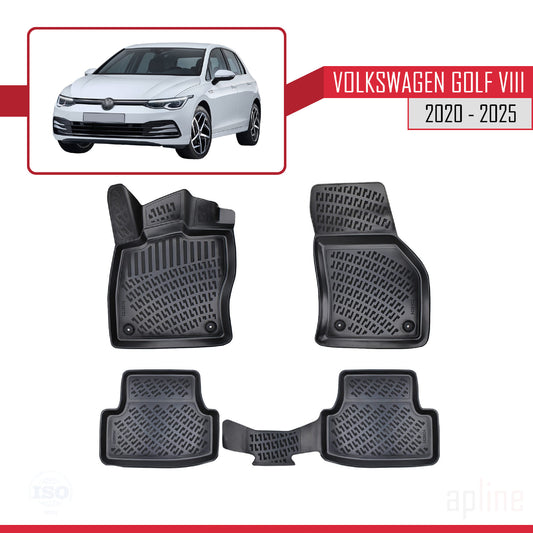Compatible with Volkswagen Golf 8 (CD1) (Manuel) 2020-2025 4D Car mats Black