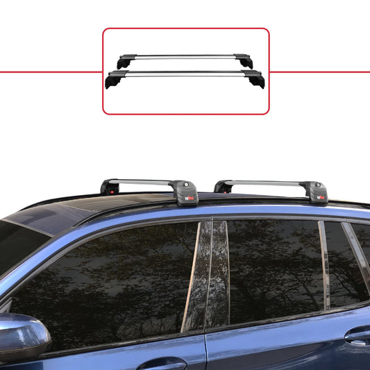 Compatible with BMW X3 (G01) 2018-2024 ACE-2 Car Roof Rack Cross Bar Grey Aluminium 2 Bars