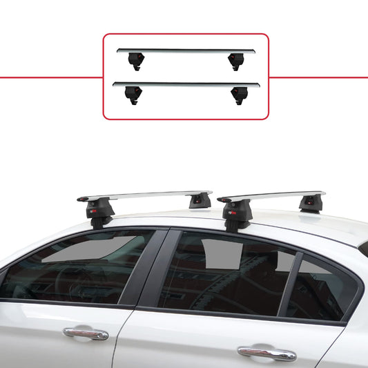 Compatible with Fiat Egea Sedan 2015-2025 ACE-4 Car Roof Rack Cross Bar Grey Aluminium 2 Bars