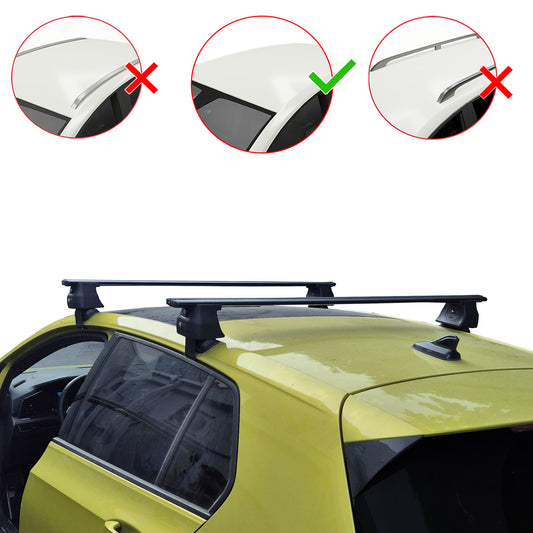 Compatible with Volkswagen Golf 8 (CD1) 2020-2025 ACE-4 Car Roof Rack Cross Bar Black Aluminium 2 Bars
