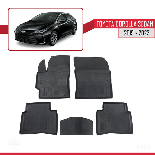 Compatible with Toyota Corolla 12 (E210) Sedan 2019-2022 4D Car mats Black