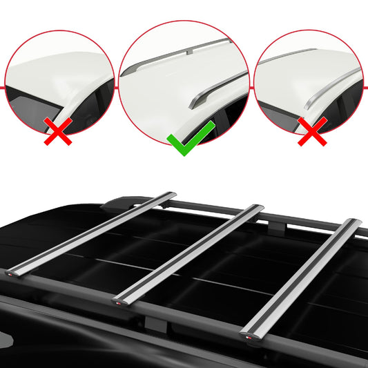 Compatible with Toyota Proace City 2019-2022 BASIC Model Car Roof Rack Cross Bar Grey Aluminium 3 Bars