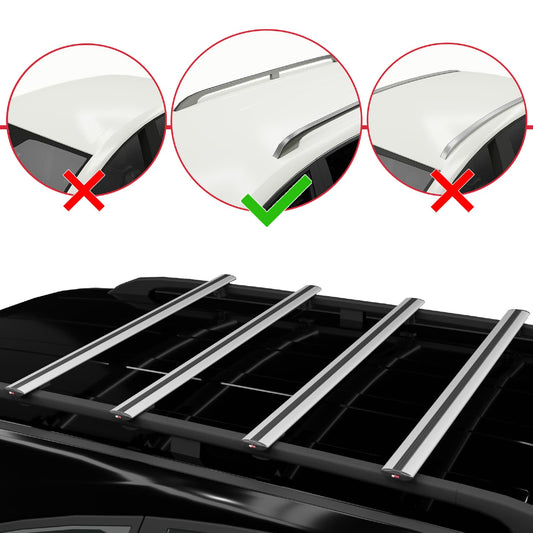 Compatible with Chevrolet Tahoe 1995-2000 BASIC Model Car Roof Rack Cross Bar Grey Aluminium 4 Bars