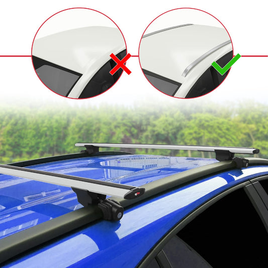 Compatible with Volkswagen Nivus (CS1) 2021-2025 HOOK Model Car Roof Rack Cross Bar Grey Aluminium 2 Bars
