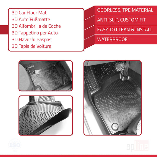 Compatible with Skoda Superb 3 (3V) Pre-Facelift 2015-2019 4D Car mats Black