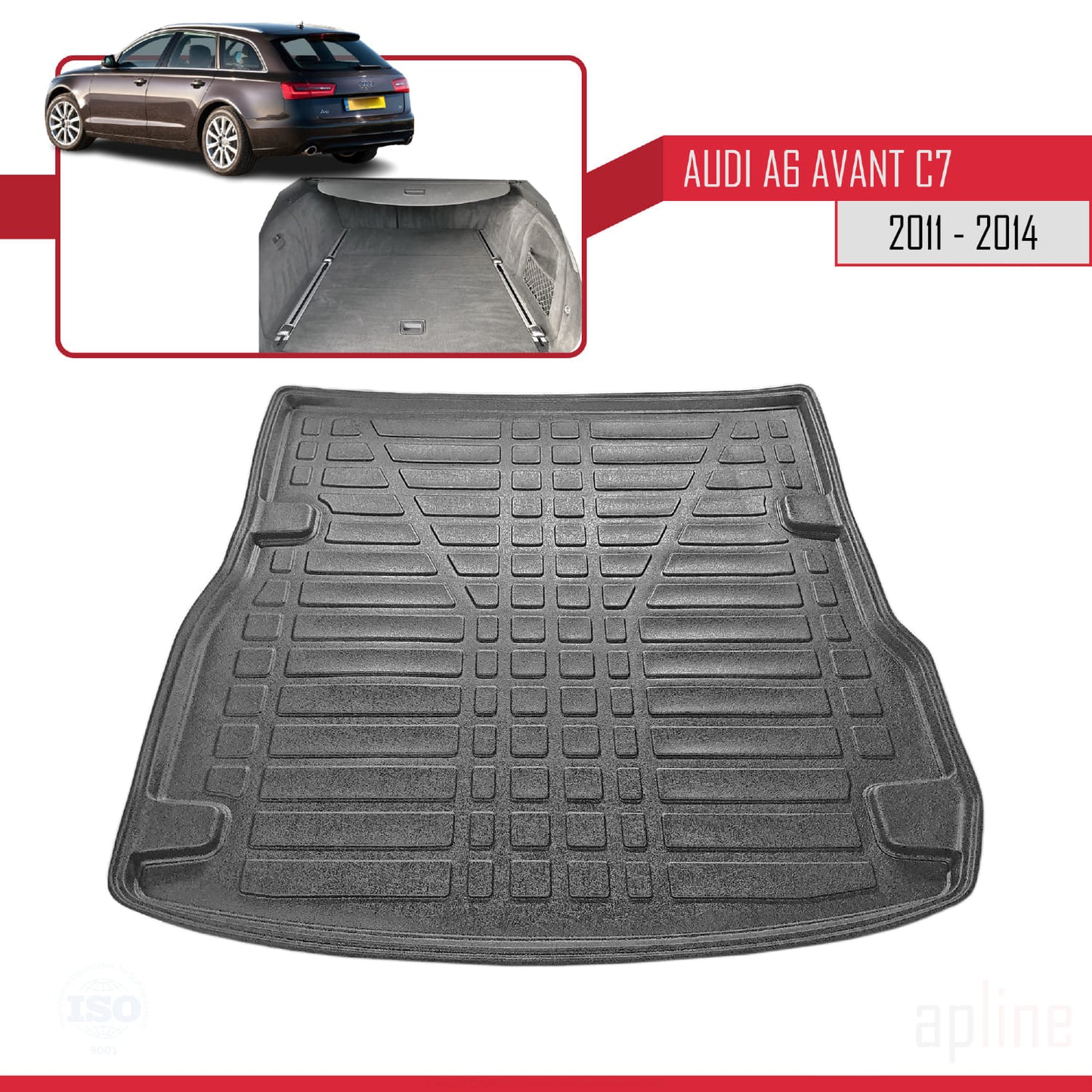 Trunk Mats for A6 (C7) 2011-2023 Flexible Cargo Liner BLACK