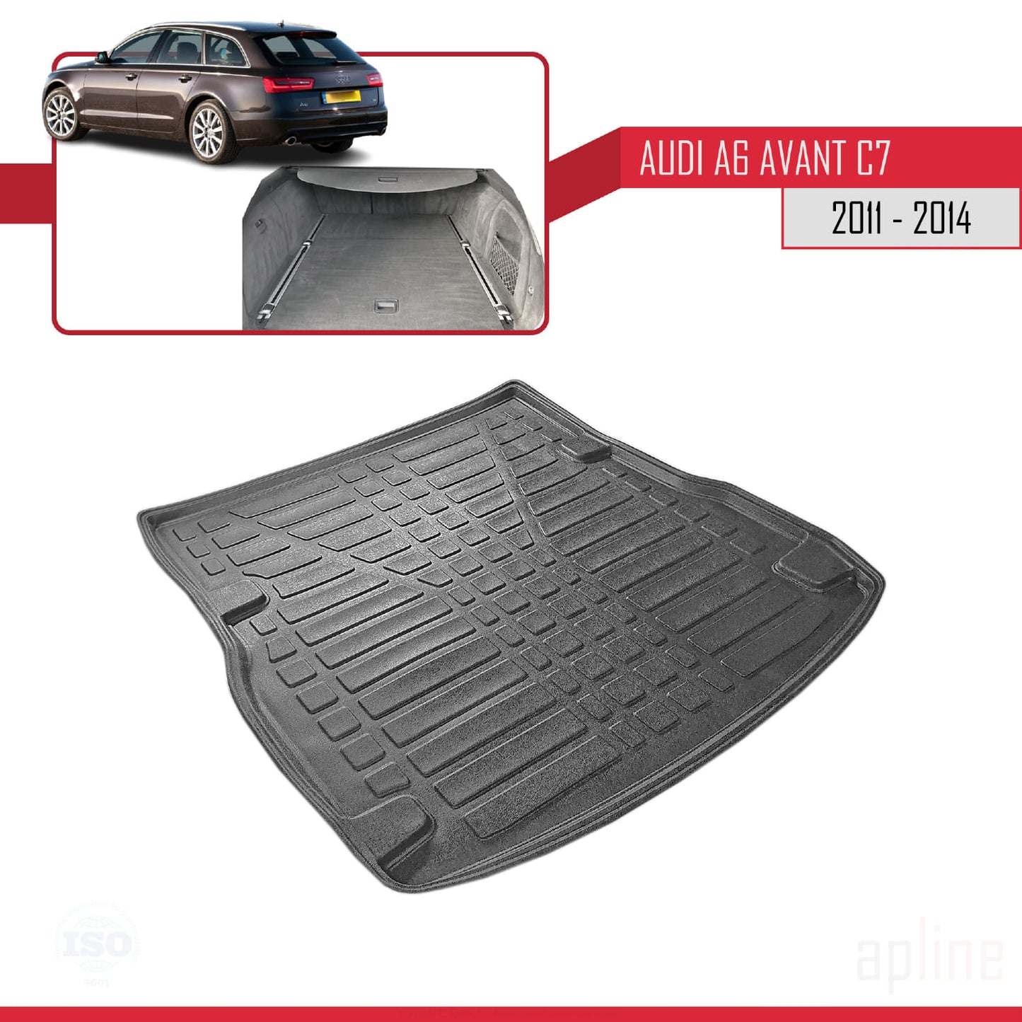 Trunk Mats for A6 (C7) 2011-2023 Flexible Cargo Liner BLACK