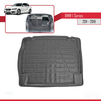 Compatible with BMW 1 Series (F20) 2011-2019 Flexible Trunk Mats Cargo Liner Black