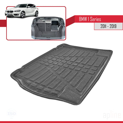 Compatible with BMW 1 Series (F20) 2011-2019 Flexible Trunk Mats Cargo Liner Black