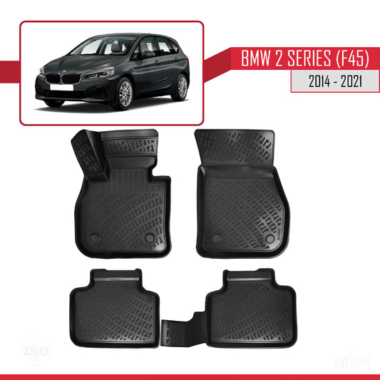 Compatible with BMW Series 2 (F45) Active Tourer 2014-2021 4D Car mats Black
