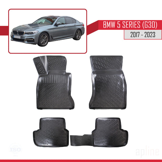 Compatible with BMW Series 5 (G30) 2017-2023 4D Car mats Black
