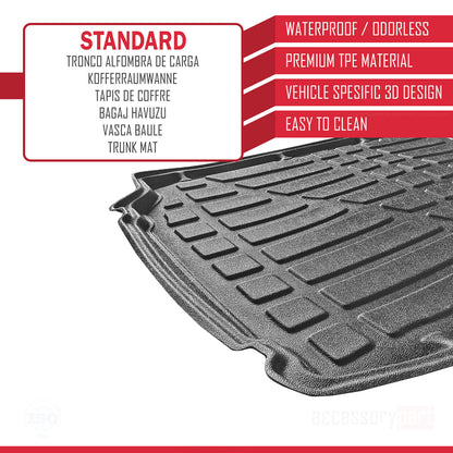 Compatible with Suzuki Jimny 4 2018-2025 Flexible Trunk Mats Cargo Liner Black 2 Pcs