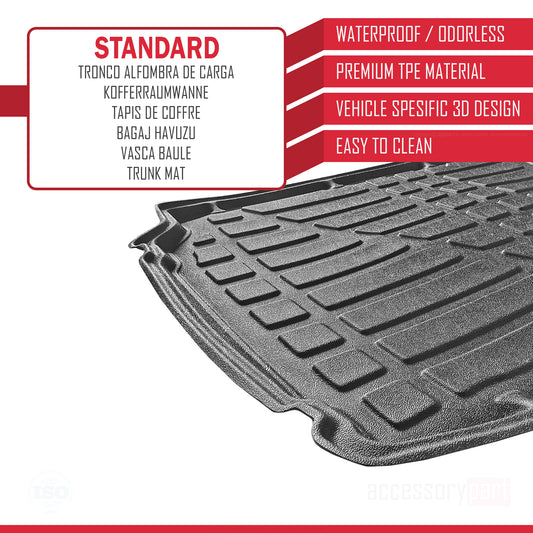 Compatible with Honda Accord X Post-Facelift 2021-2023 Flexible Trunk Mats Cargo Liner Black