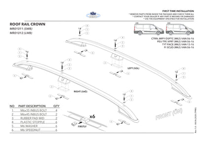 Compatible avec Mercedes Vito (W638) 1996-2003 (Empattement Court L1/H1) Rails de Toit Porte-bagages sur le Toit Gris