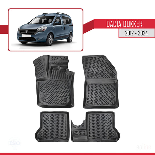 Compatible with Dacia Dokker (K67) 2012-2024 4D Car mats Black