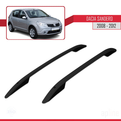 Compatible avec Dacia Sandero (B90) 2008-2012 (Empattement Court L1/H1) Rails de Toit Porte-bagages sur le Toit (Modèle Adhésif) Noir
