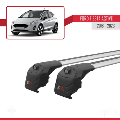 Compatible avec Ford Fiesta 7 Active 2018-2023 ACE-2 Barres de Toit Railing Porte-Bagages de Voiture Gris Aluminium 2 Barres