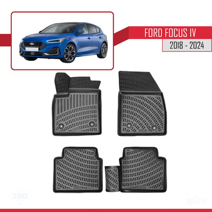 Compatible avec Ford Focus 4 (C519) 2018-2025 4D Tapis de Voiture Noir