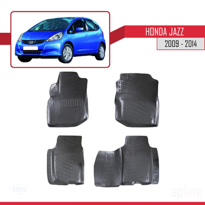 Compatible avec Honda Jazz 2 (GE) 2009-2014 4D Tapis de Voiture Noir