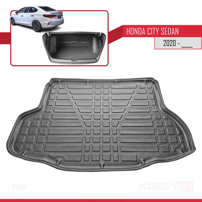 Trunk Mats for Honda City 2023-2023 Flexible Cargo Liner BLACK