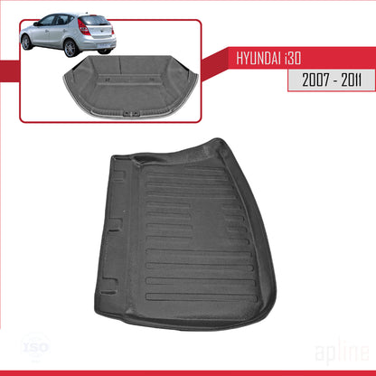 Compatible with Hyundai i30 (FD) HB 2007-2011 Flexible Trunk Mats Cargo Liner Black