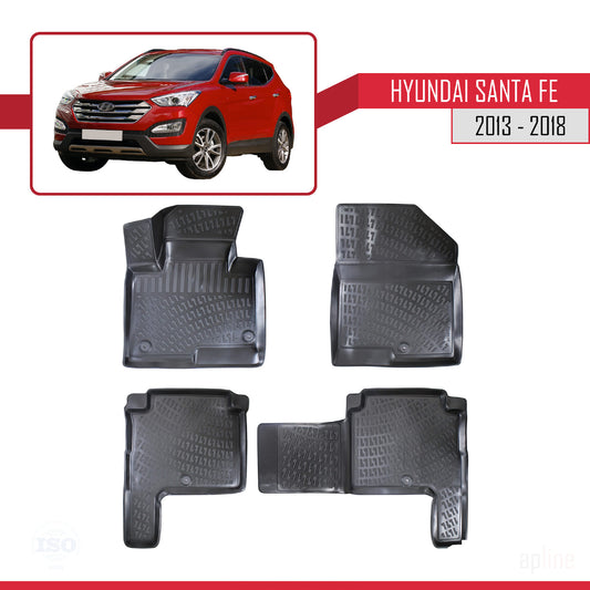 Compatible with Hyundai Santa Fe 3 (DM) 2013-2018 4D Car mats Black