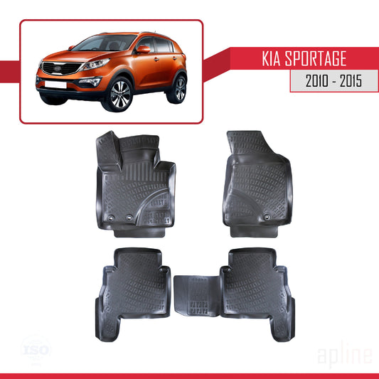 Compatible with Kia Sportage 3 (SL) 2010-2015 4D Car mats Black