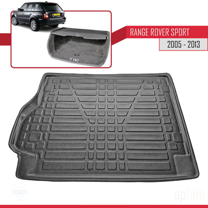 Compatible avec Land Rover Range Rover Sport (L320) 2005-2013 Flexible Tapis de Coffre Plancher de Chargement Noir