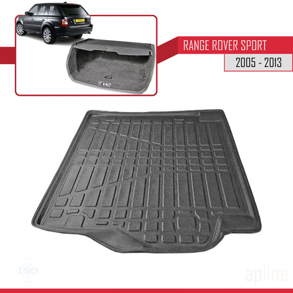 Compatible avec Land Rover Range Rover Sport (L320) 2005-2013 Flexible Tapis de Coffre Plancher de Chargement Noir