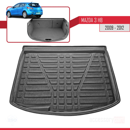 Trunk Mats for Mazda Mazda 3 HB 2009-2012 Flexible Cargo Liner BLACK