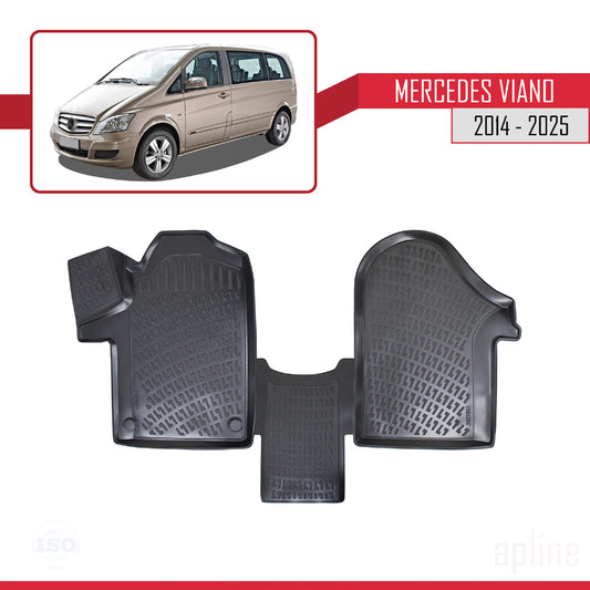 Compatible with Mercedes Viano 3 (W447) 2014-2025 4D Car mats Black