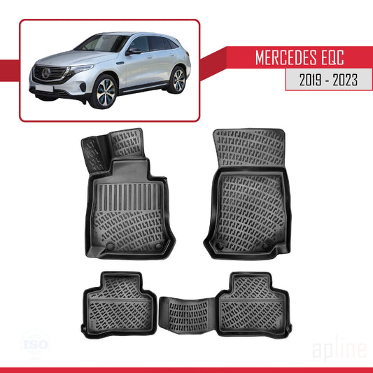 Compatible with Mercedes EQC (N293) 2019-2023 4D Car mats Black