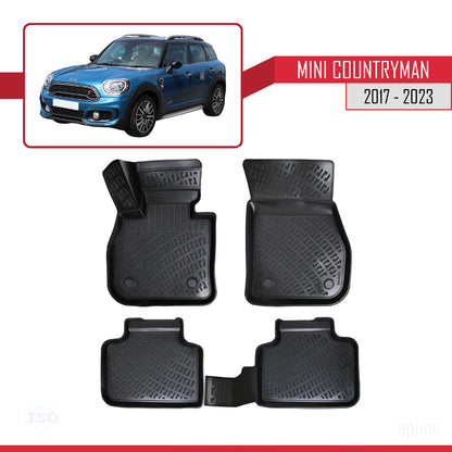 Compatible avec Mini Countryman 2 (F60) 2017-2023 4D Tapis de Voiture Noir