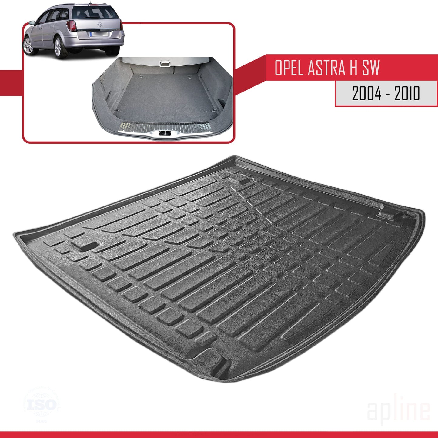 Tapis de Coffre pour Opel Astra (H) SPORTS TOURER 2004-2009 Flexible NOIR